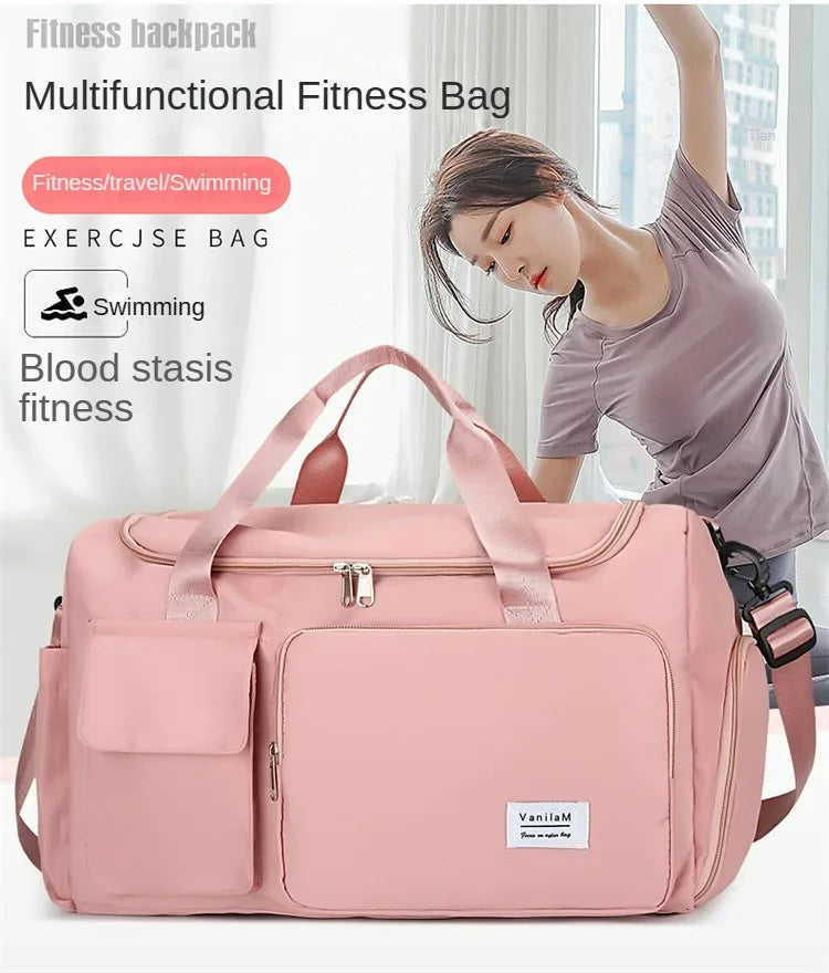 Large Capacity Gym/Overnight Duffle Bag with Shoe Compartment