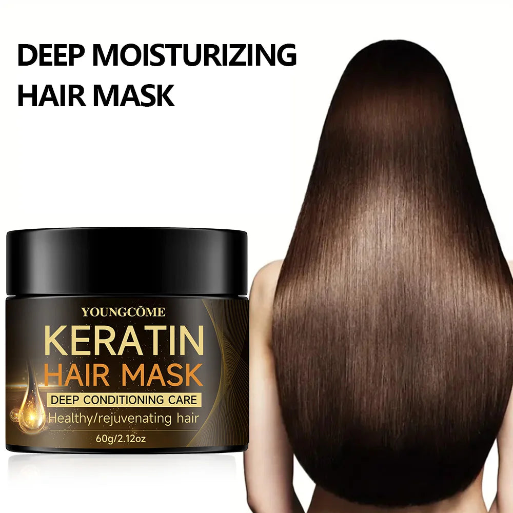 Keratin Hair Mask - Deep Moisturizing Conditioner for Soft Smooth Frizz-Free Hair Repair