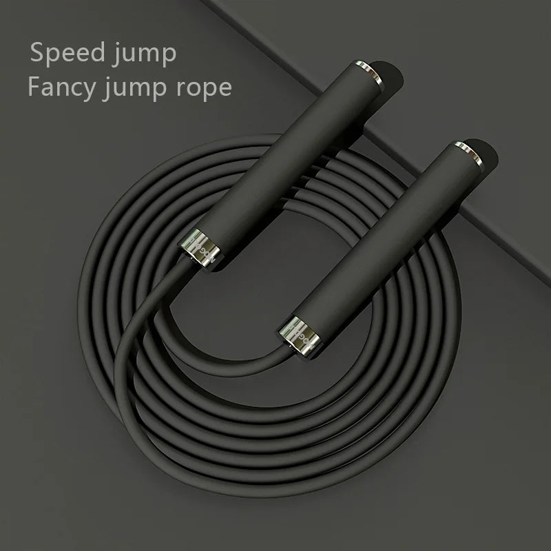Professional jump rope by Cedar & Moore, adjustable speed rope with dual bearings and black handles