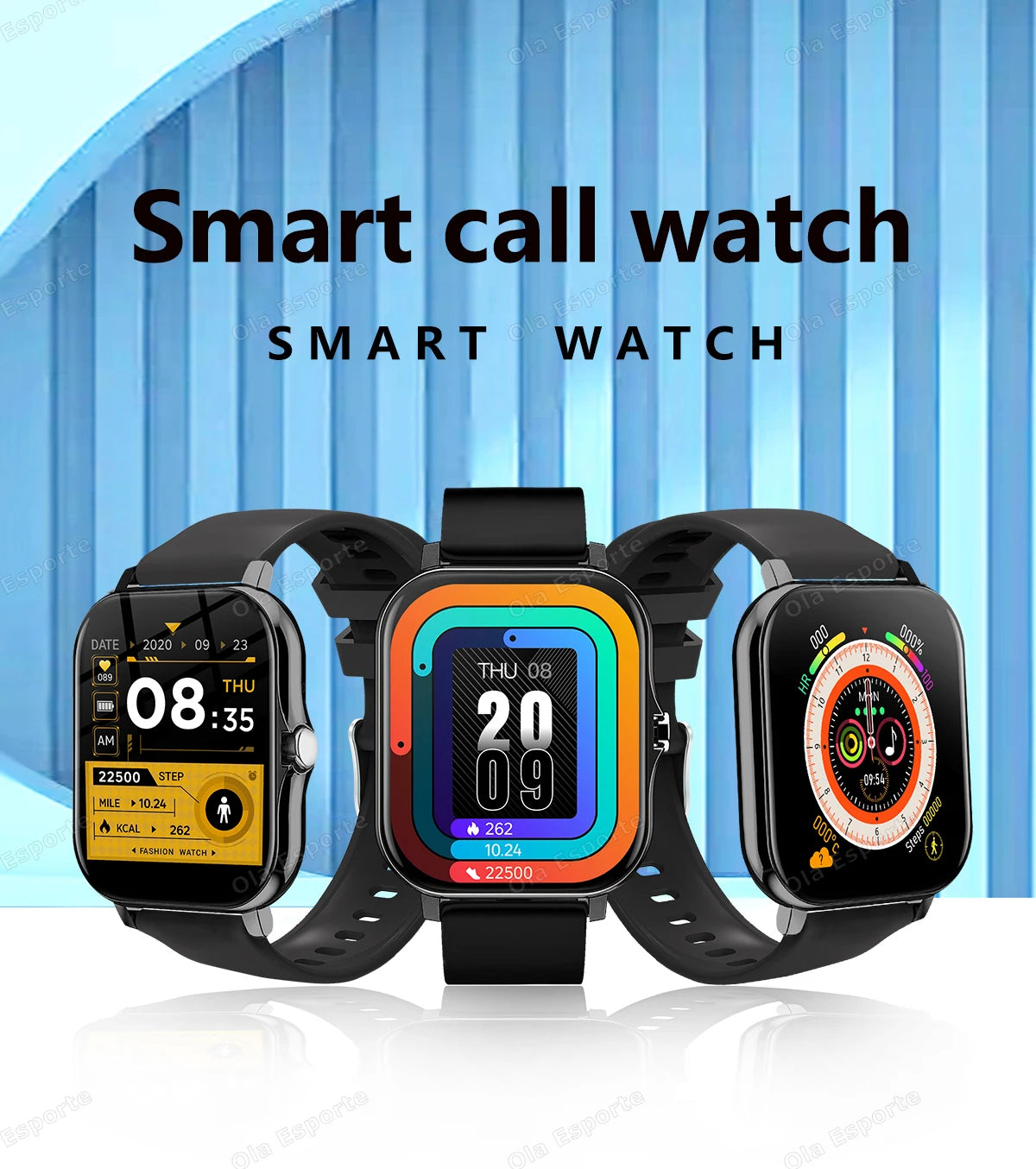 Smart Watch 2.01" HD Display with Bluetooth Calling & Custom Dials