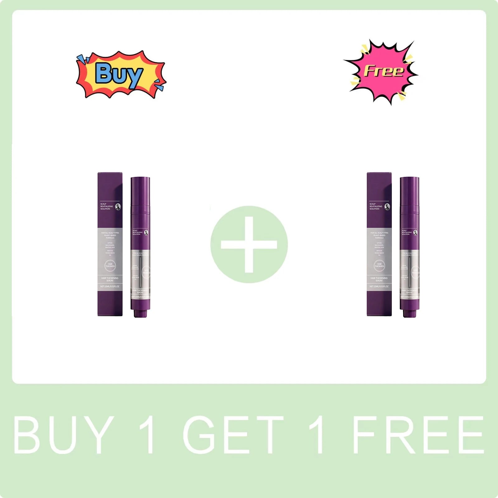 Scalp revitalizing serum bundle offer, buy 1 get 1 free bottles