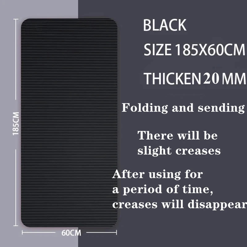 20mm Extra Thick NBR Yoga Mat - Large 185x61cm Non-Slip High-Intensity Workout Mat