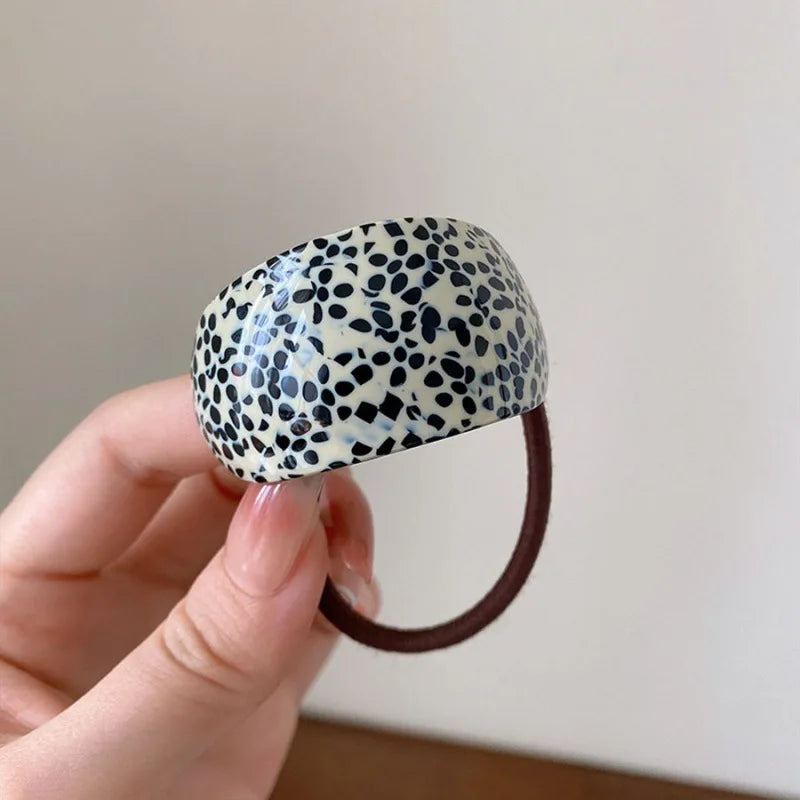 Women's Acrylic Patterned Hair Ties - Elegant Ponytail Holders