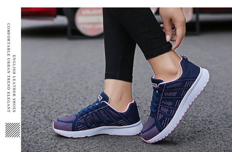 Women's Breathable Mesh Walking Shoes - Lightweight Slip-On Athletic Sneakers