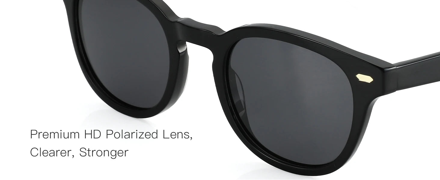ZENOTTIC Round Polarized Sunglasses - Eco-Friendly Acetate Retro UV400 Protection