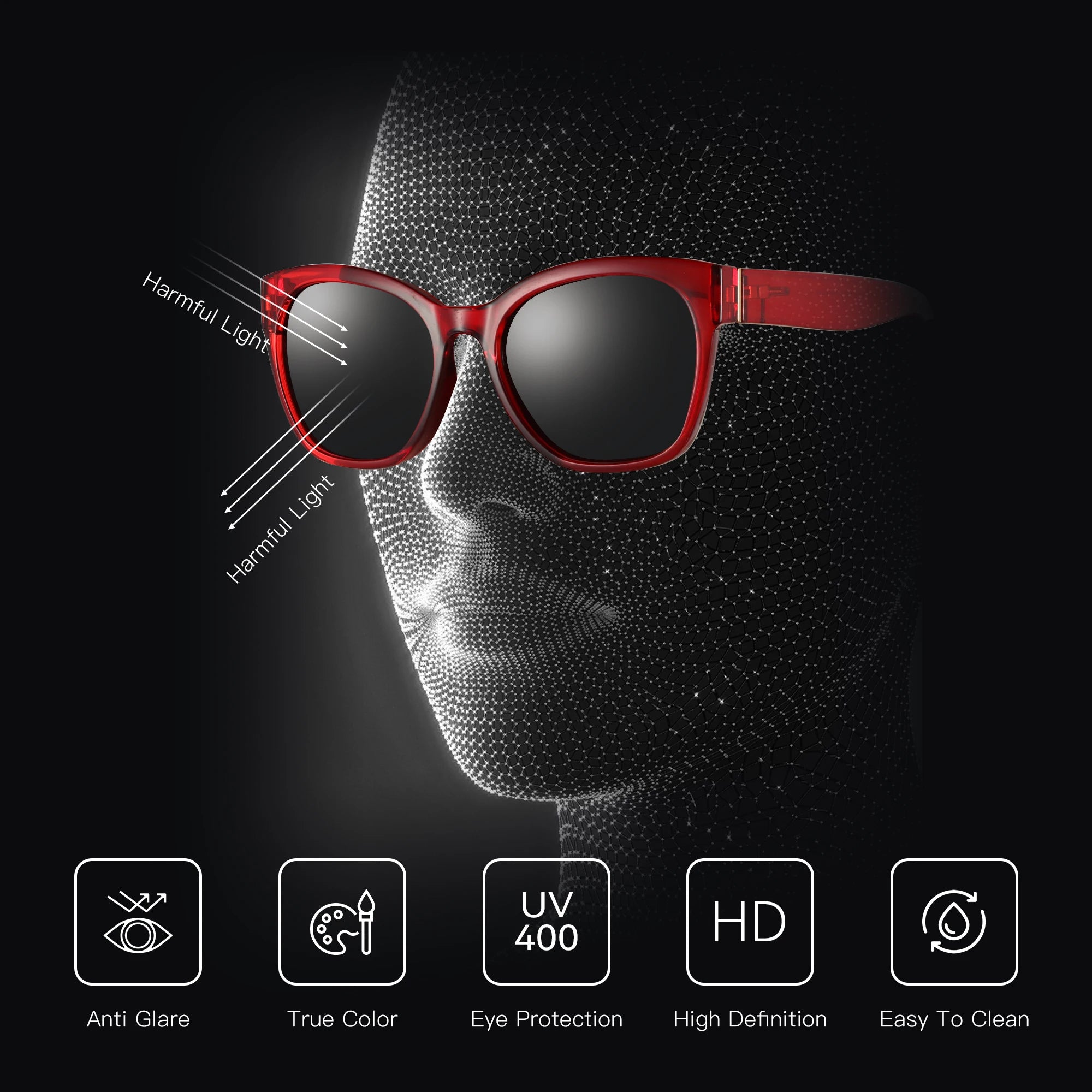 ZENOTTIC Original Butterfly Frame Polarized Sunglasses