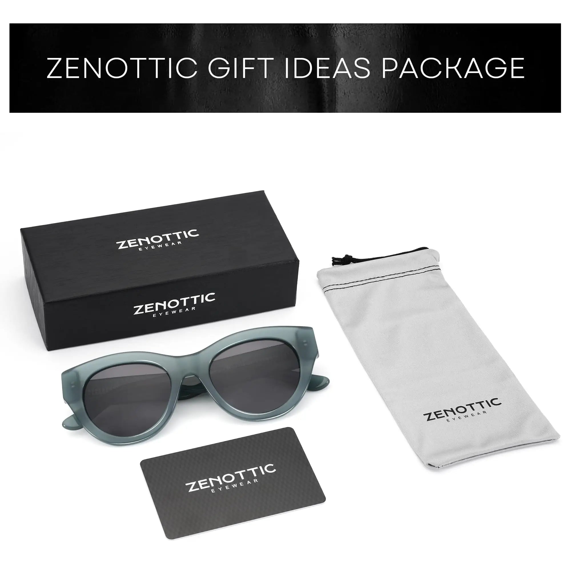 ZENOTTIC Fashion Retro Polarized Sunglasses - Cat Eye Acetate Frame UV Protection