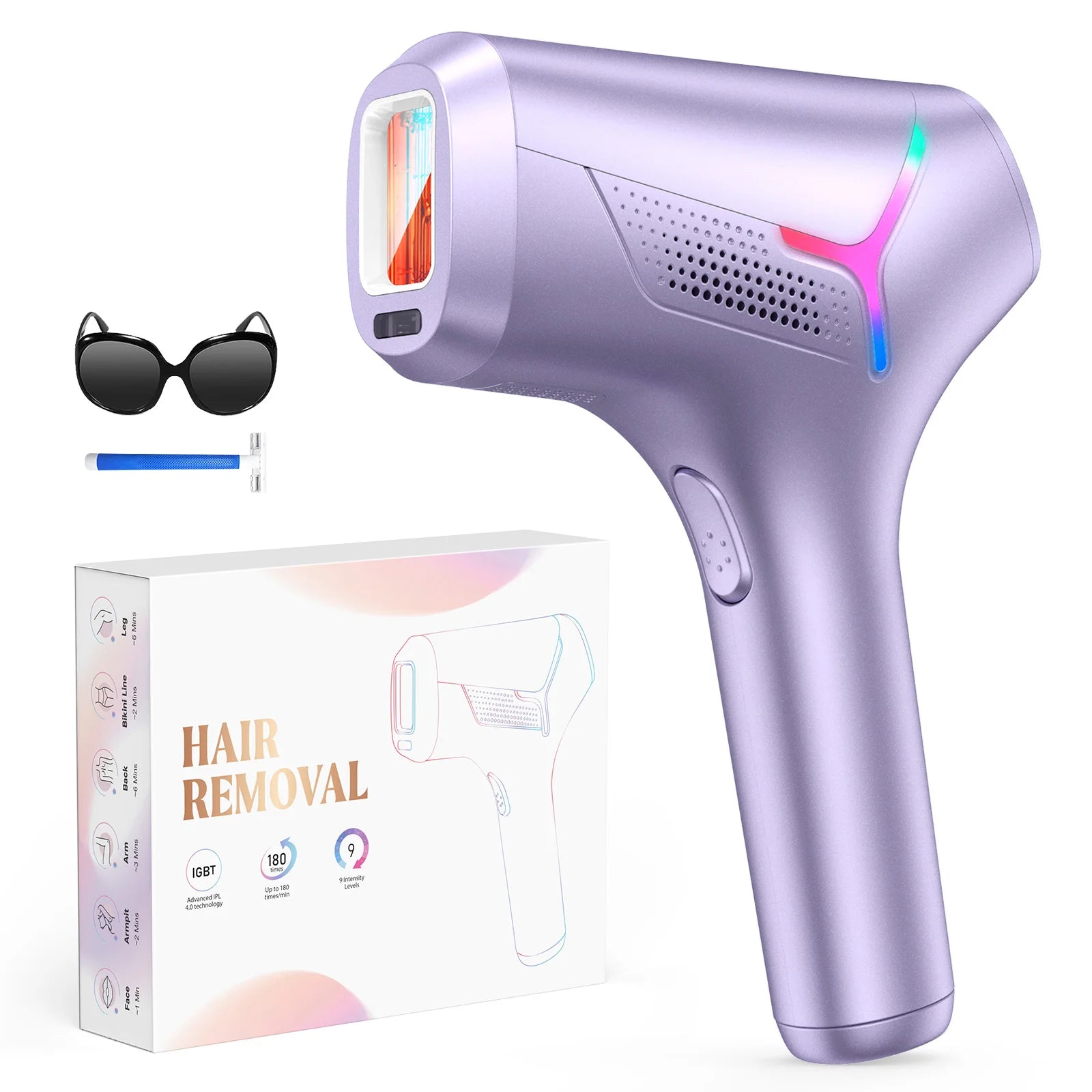 990,000 Flash Laser Hair Removal - Painless Cooling Permanent IPL for Women & Men Body, Bikini & Facial Areas