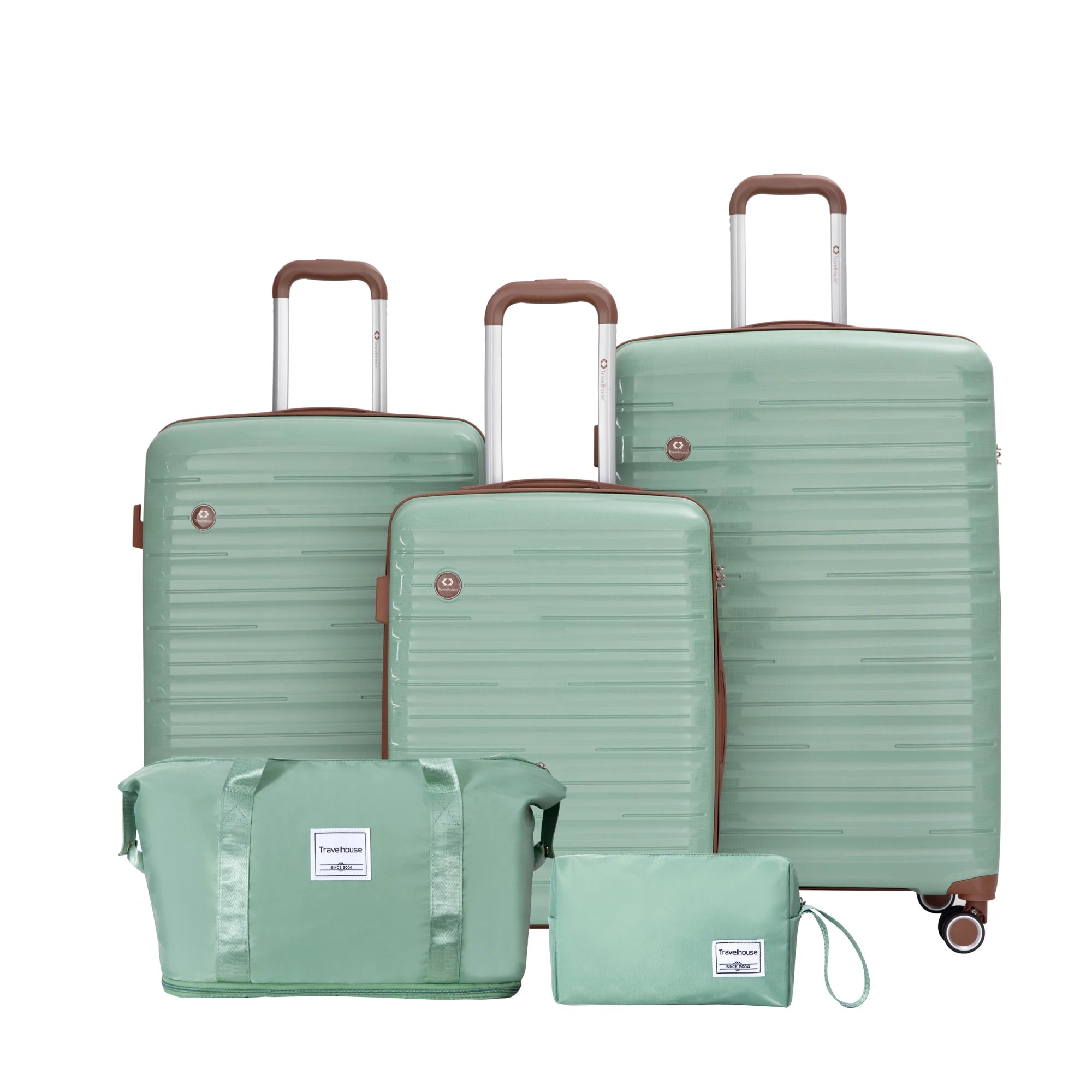 5-Piece Hardcase Luggage Travel Set with Double Spinner Wheels, TSA Lock & Duffle Bag