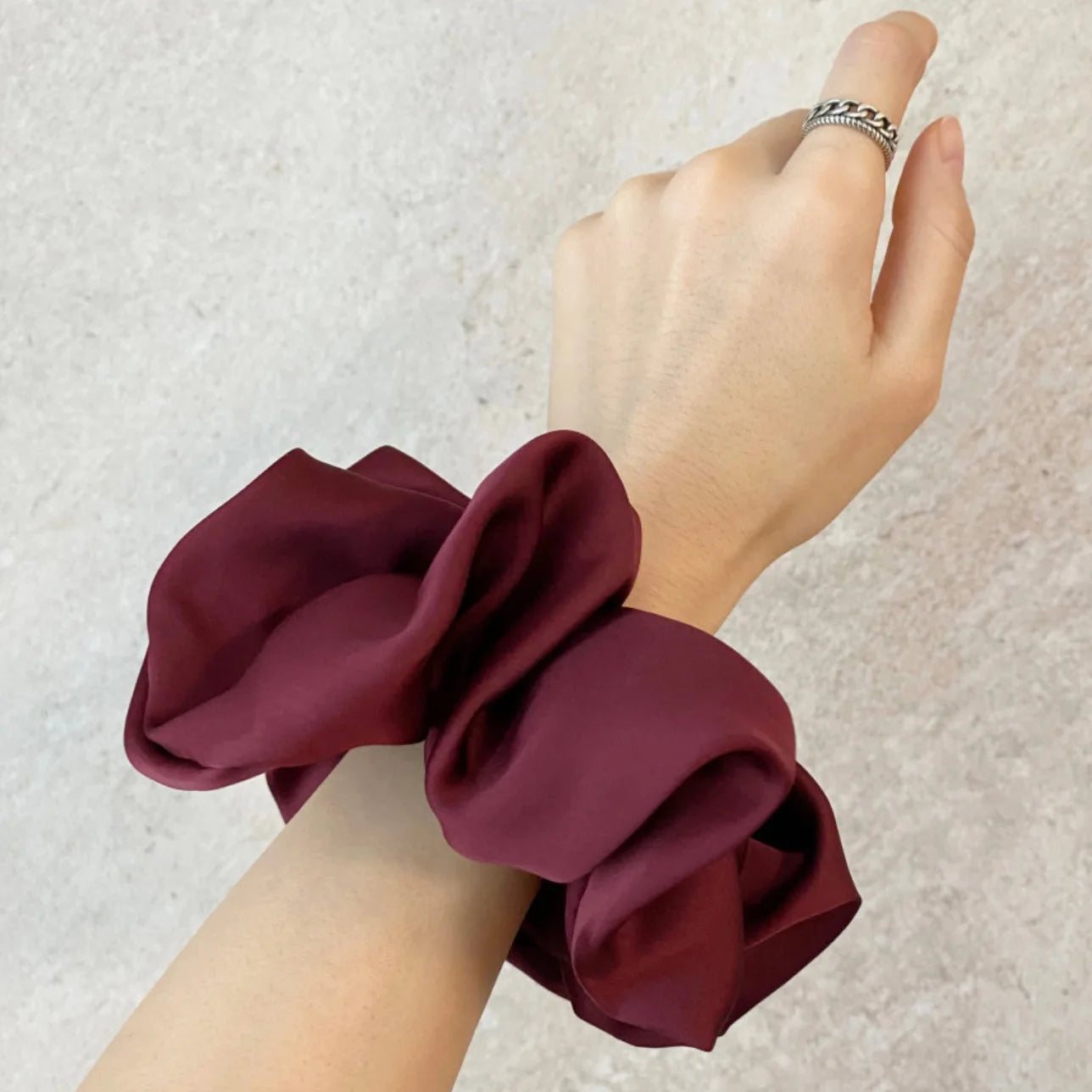 Fashion Oversized Silk Chiffon Scrunchies - Elastic Hair Ties for Women