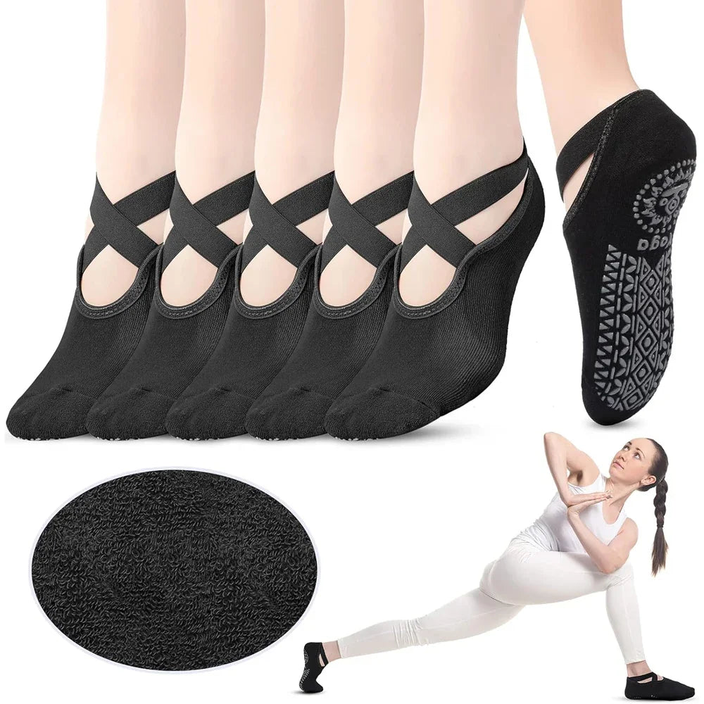 6-Pair Yoga Socks Set - Anti-Slip Grip Socks for Women (Yoga, Pilates, Barre, Ballet)