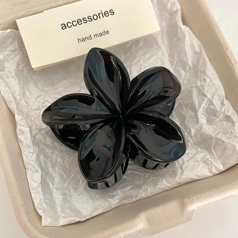 Epoxy Flower Hair Claw Clips - Leopard Print Hawaiian Gradient Barrettes for Women & Girls