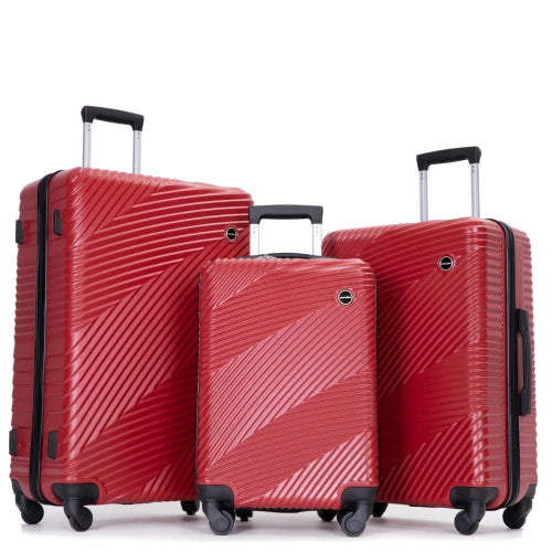 3-Piece Hardshell Luggage Set with Spinner Wheels - 20/24/28 Inch Lightweight Carry-On Suitcases