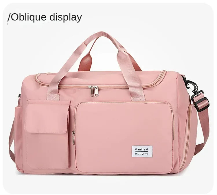 Large Capacity Gym/Overnight Duffle Bag with Shoe Compartment