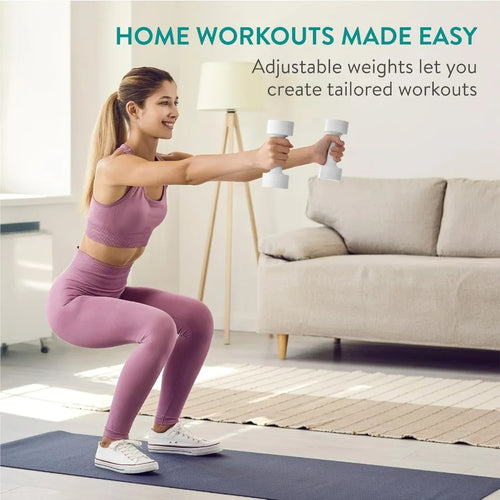 Adjustable Dumbbells Set 2.2-7.7 lbs - Exercise Hand Weights with Non-Slip Grip
