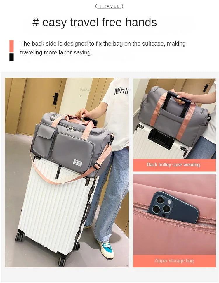 Large Capacity Gym/Overnight Duffle Bag with Shoe Compartment