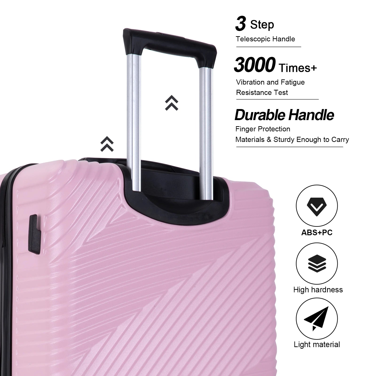 3-Piece Hardshell Luggage Set with Spinner Wheels - 20/24/28 Inch Lightweight Carry-On Suitcases