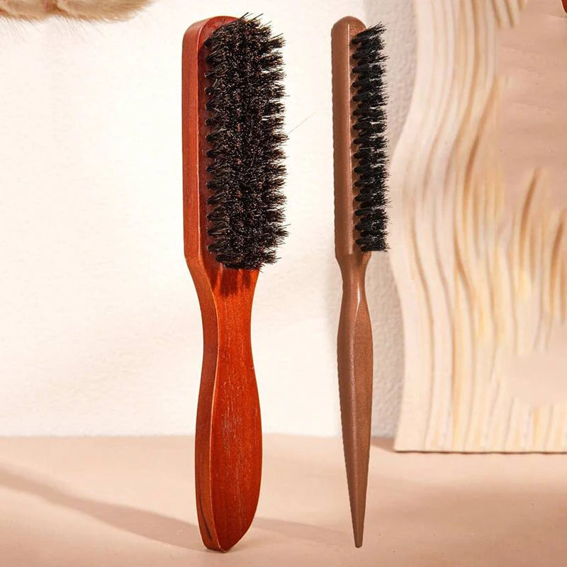 Hairbrush Wooden Handle Bristle Brush Kit for Professional Salon & Home Styling