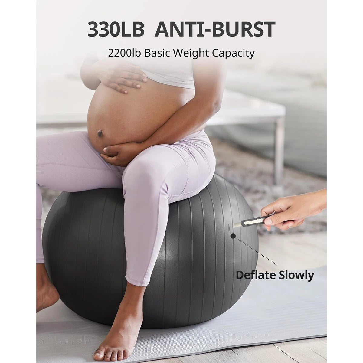 Yoga Balance Ball - Anti-Burst Pilates Exercise Ball 55/65/75/85cm for Core Strength