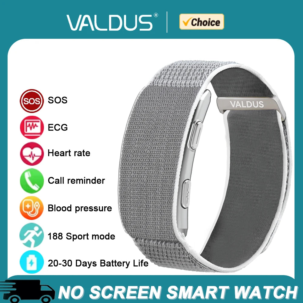 VALDUS VITRO ECG Smart Bracelet - No Screen Health Monitor with 30-Day Battery Life