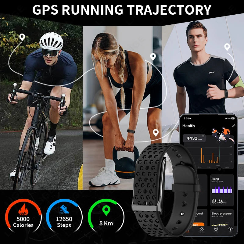 LIGE Smart Bracelet Heart Rate Health Sports Monitoring Wristband - NO Screen Fitness Tracker