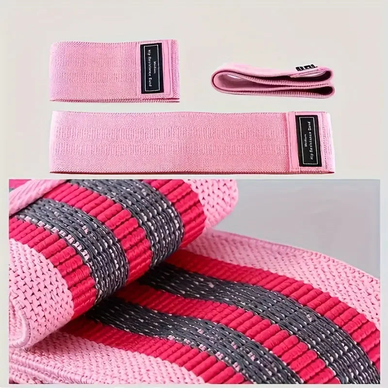 3 Piece Set Pilates Yoga Elastic Resistance Bands Set for Full Body Workout