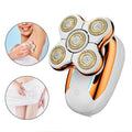 5-Blade Head Electric Hair Remover - USB Rechargeable Waterproof Shaver for Women with Wet & Dry Technology