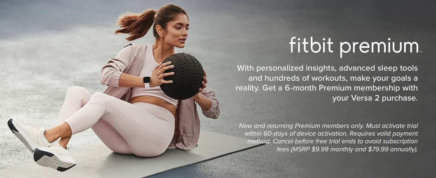 Fitbit Versa 2 Health and Fitness Smartwatch - Heart Rate Music Alexa Sleep Swim Tracking