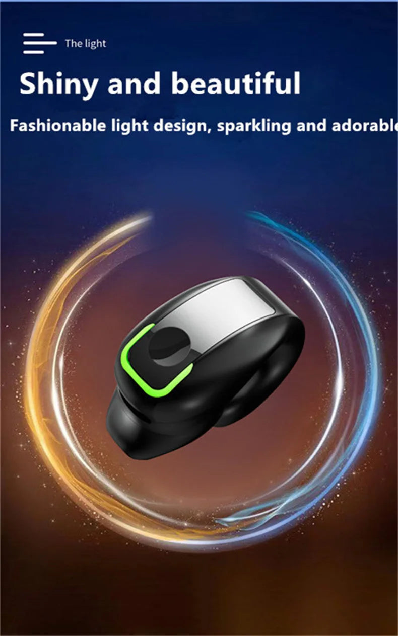 Clip-On Wireless Earphone - Bluetooth 5.3 Open-Ear Design with Noise Cancelling & Mic