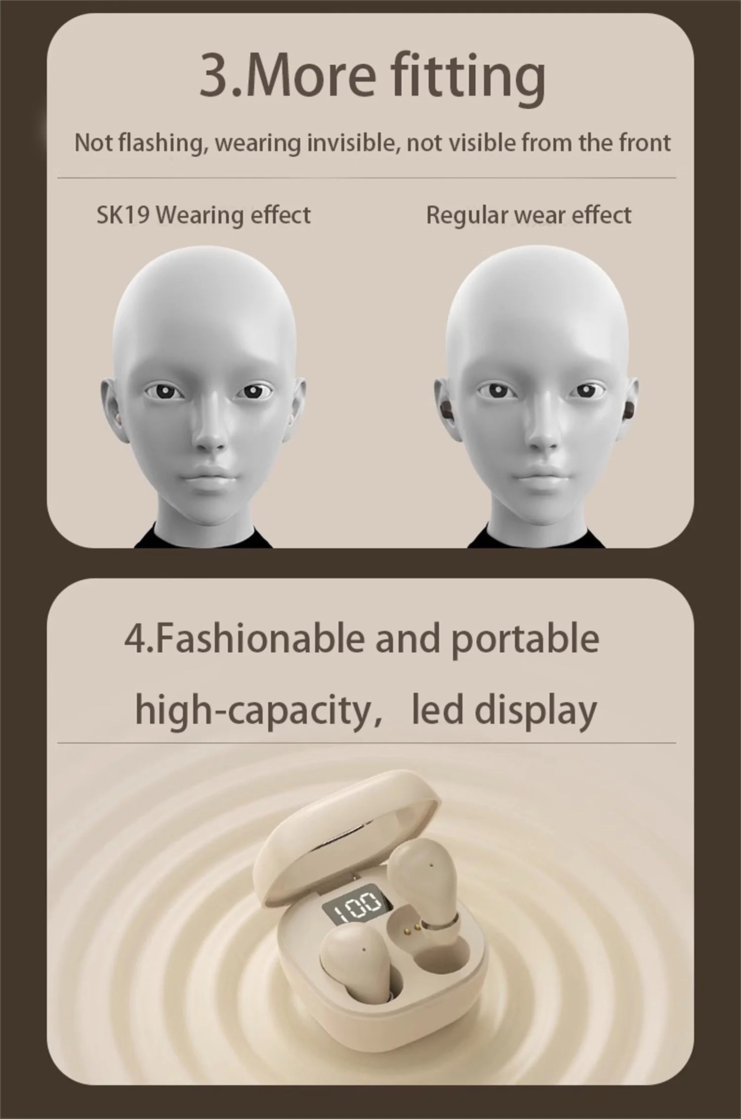 SHUKE SK19 Mini Sports Earbuds - Bluetooth 5.3 Wireless with 480H Standby & IPX5 Waterproof