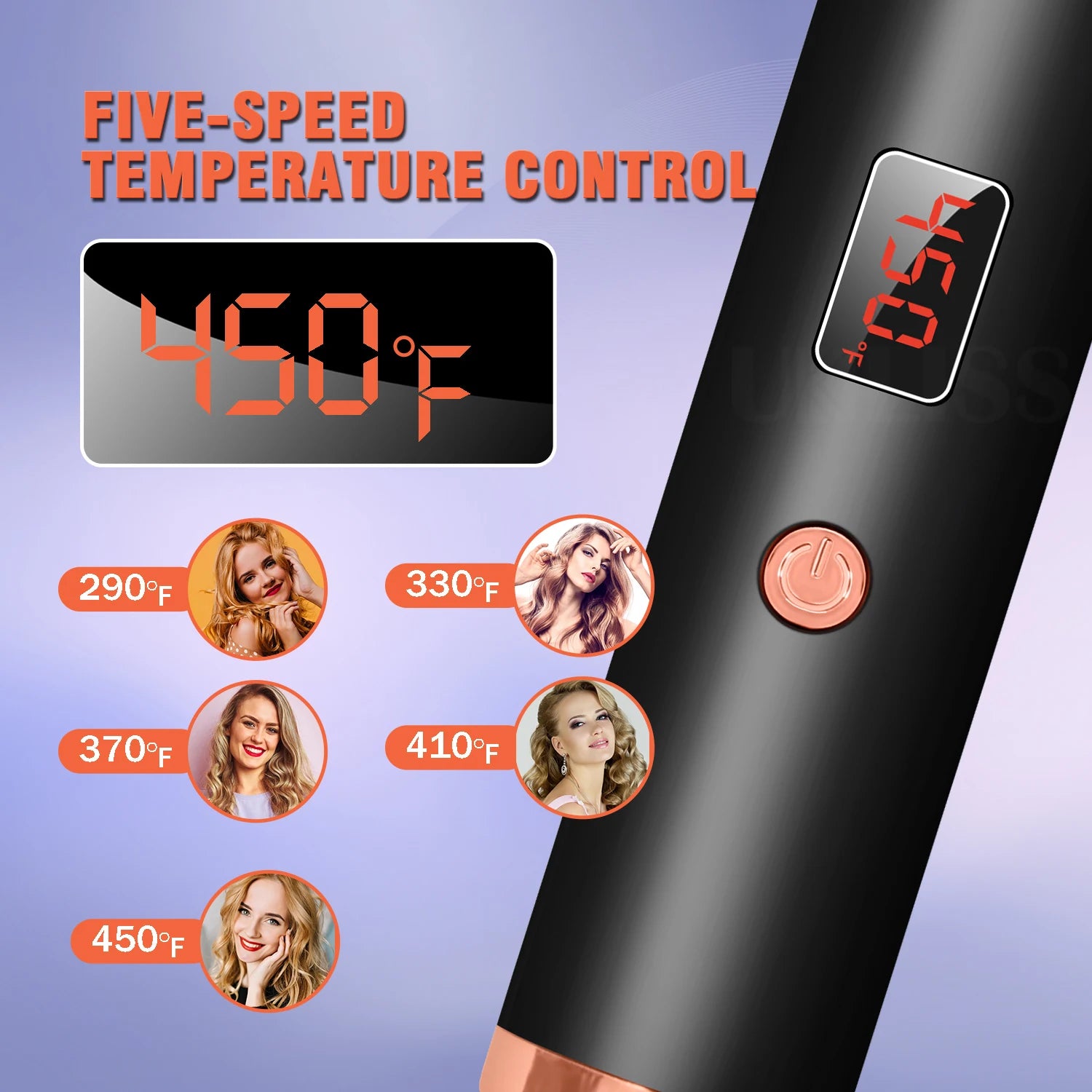 Hair Curling Brush - Ceramic Ionic Hot Brush with Anti-Scald Technology & Fast Heating