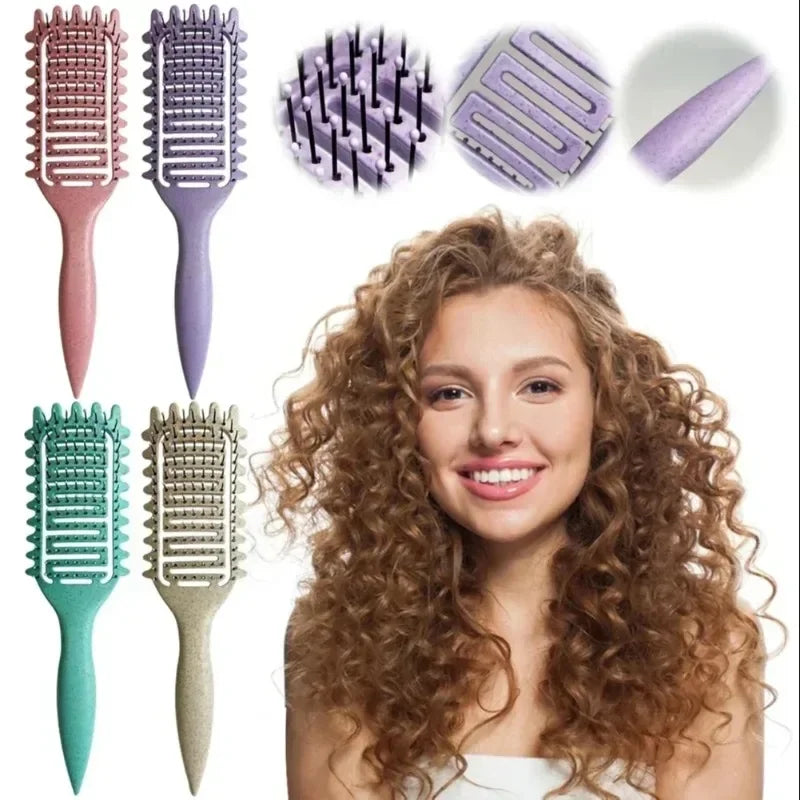 Curl Define Styling Brush - Hollow Out Detangling Hair Brush for Wet Curly Hair Shaping