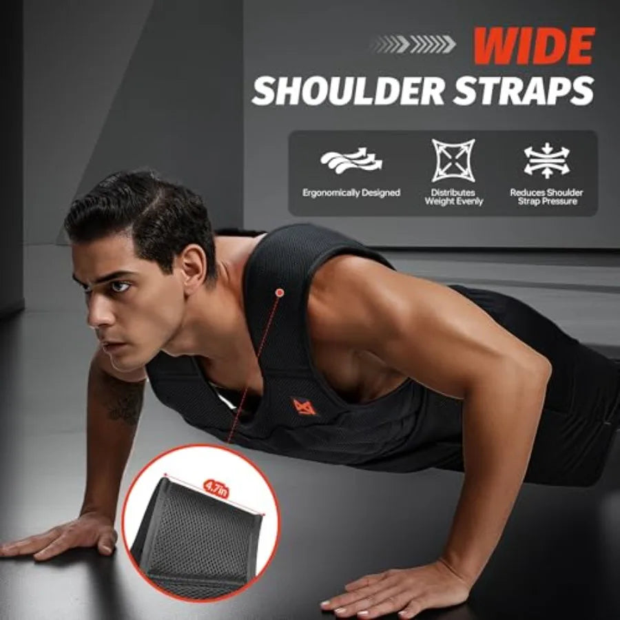44 lbs Adjustable Weighted Vest Set - 5-Piece Training Kit with Steel Plates