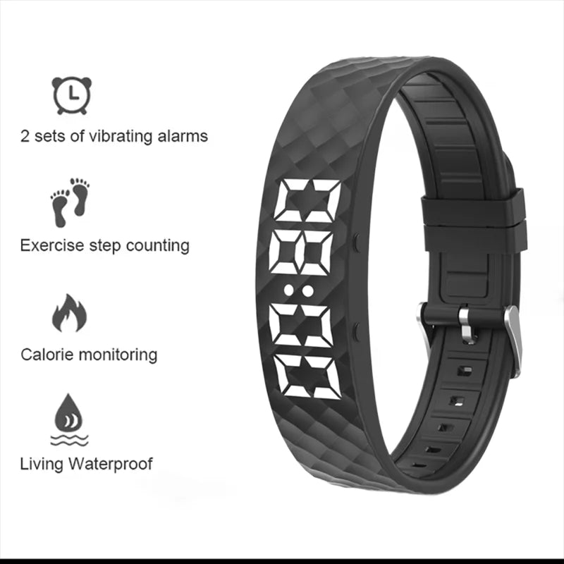 Smart Multifunctional Wristband Fitness Tracking Bracelet IP65 Waterproof Sports LED