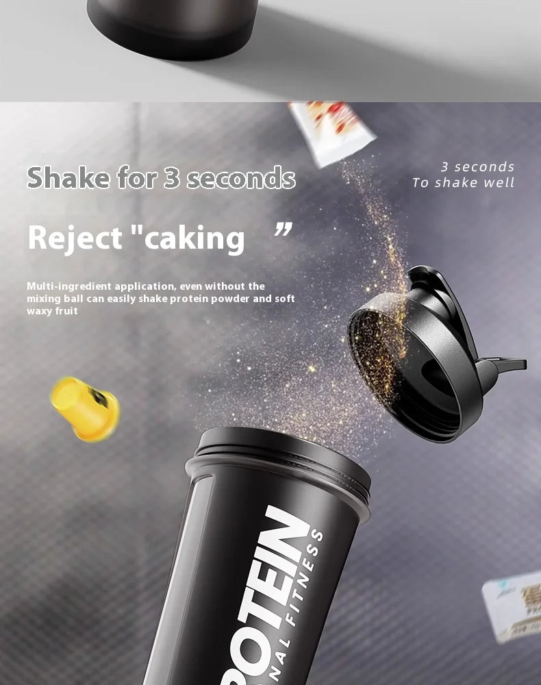Protein Shaker Bottle - Leak-Proof Gym Fitness Mixer Cup 400-600ml for Shakes & Supplements