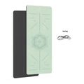 Yoga mat, light green with mandala and alignment lines, non-slip textured surface