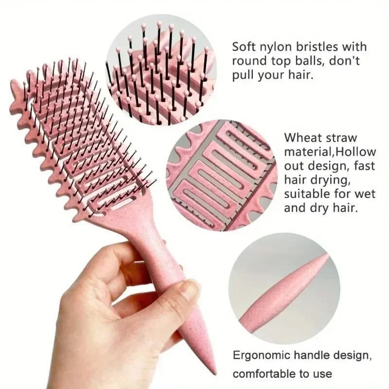 Curl Define Styling Brush - Hollow Out Detangling Hair Brush for Wet Curly Hair Shaping