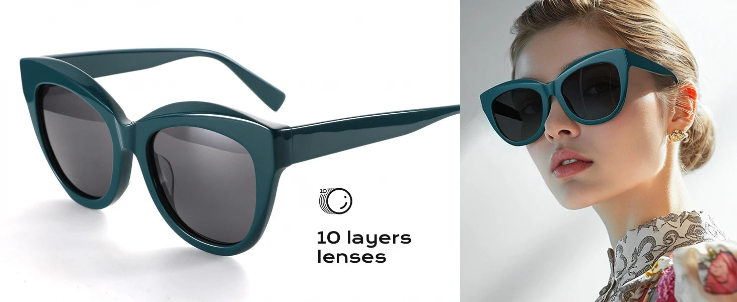 ZENOTTIC Butterfly Polarized Sunglasses - Handmade Acetate with UV400 Protection