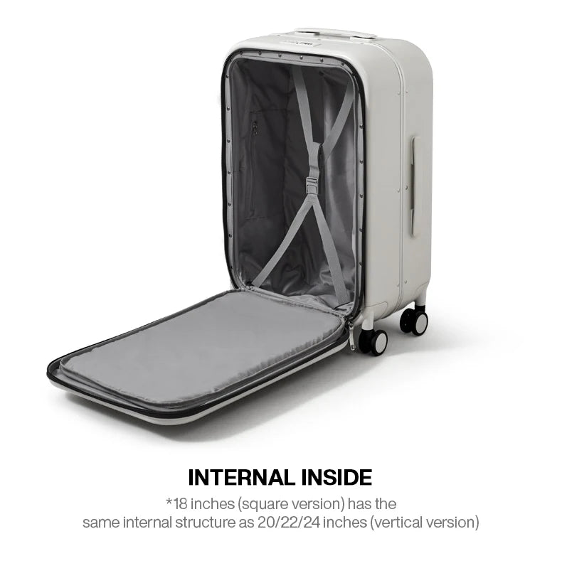 Mixi Aluminum Frame Carry-On Suitcase - 18/20/24 Inch Rolling Luggage with Hollow Wheel Design