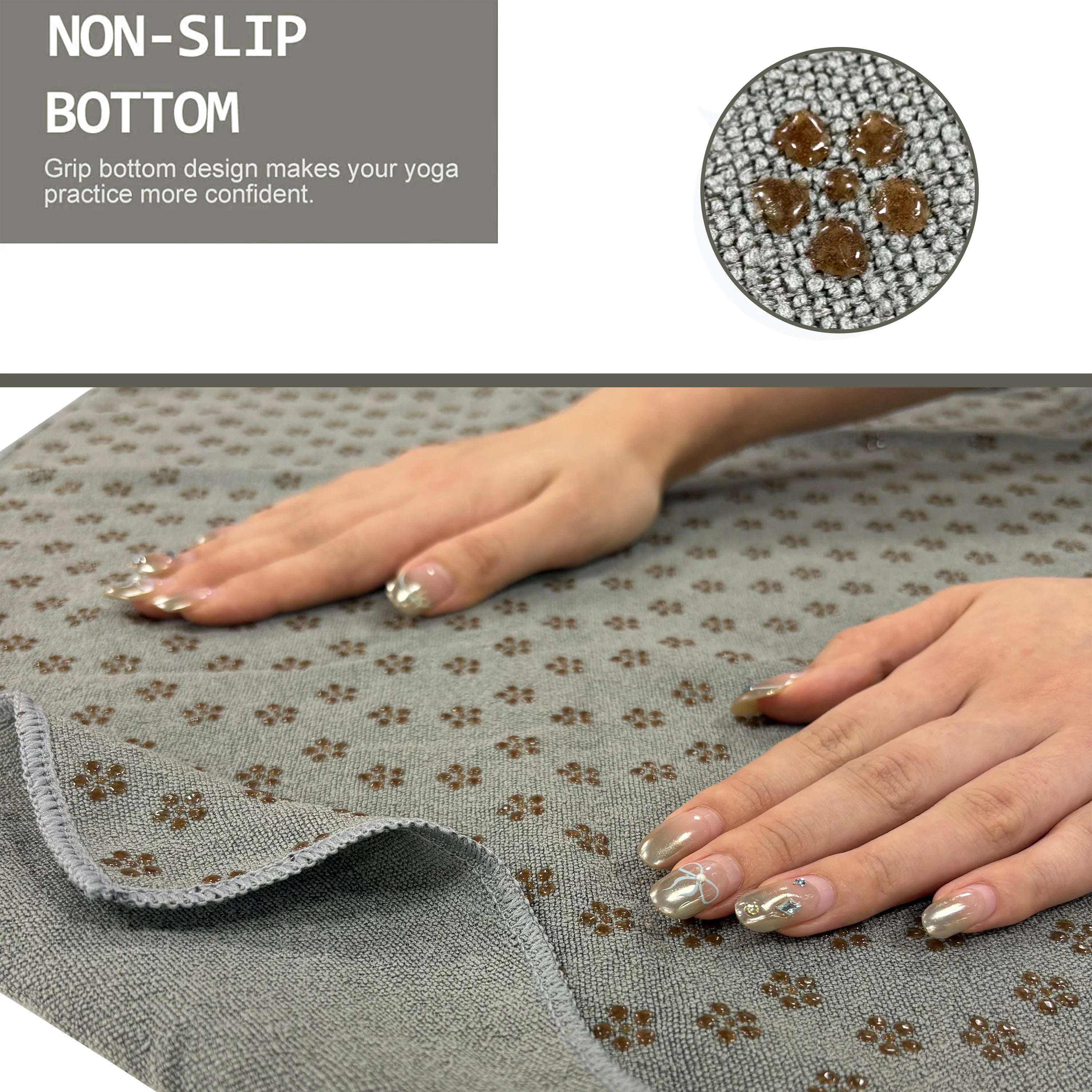 Yoga Towel - Non-Slip Hot Yoga Mat Towel with Grip Dots (24x72 inches)