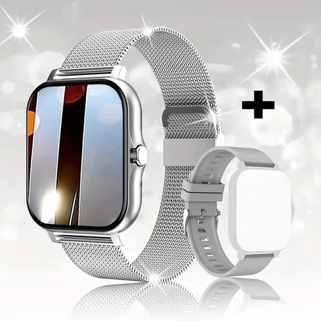 Multifunctional Smart Watch Cedar & Moore 2-piece set with 1.4-inch OLED display and metal mesh band