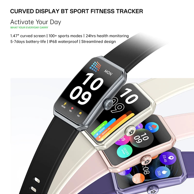 GEJIAN R11 Fashion Smart Watch - 1.47" TFT Display with Health Monitoring & IP68 Waterproof
