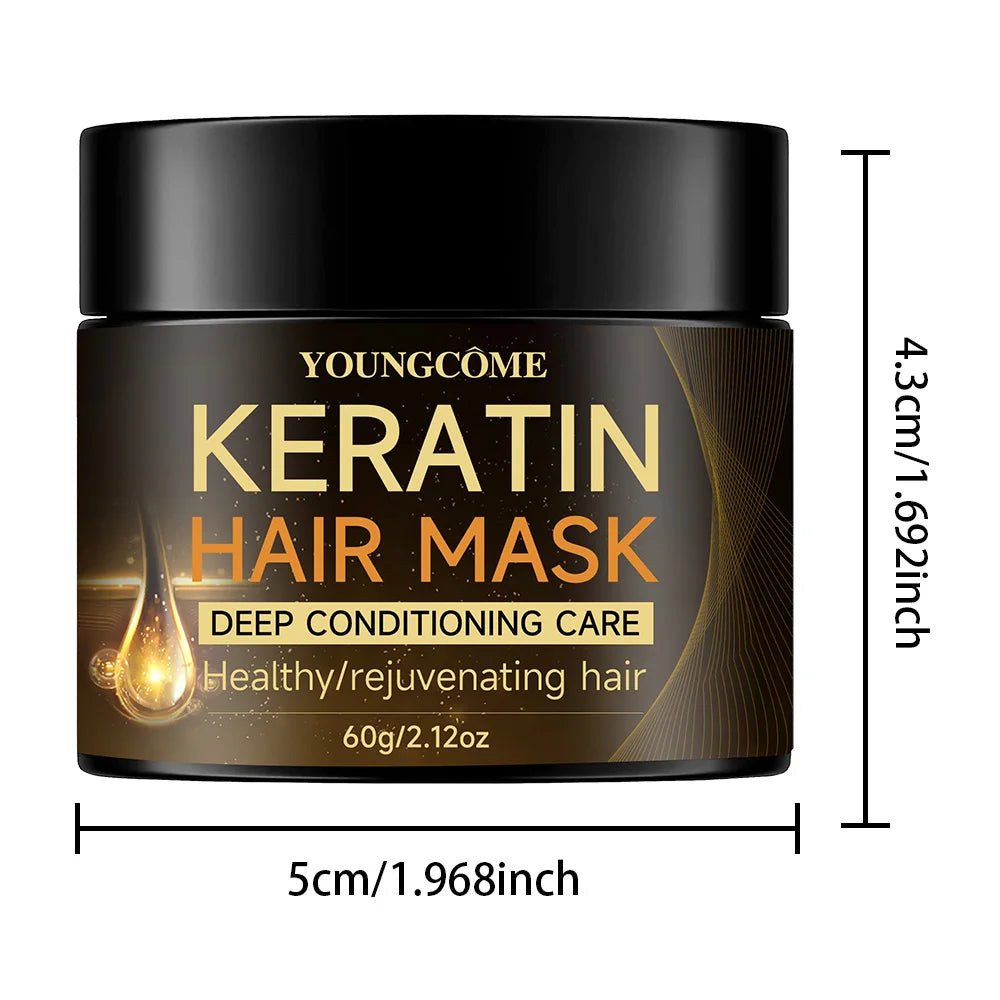 Keratin Hair Mask - Deep Moisturizing Conditioner for Soft Smooth Frizz-Free Hair Repair