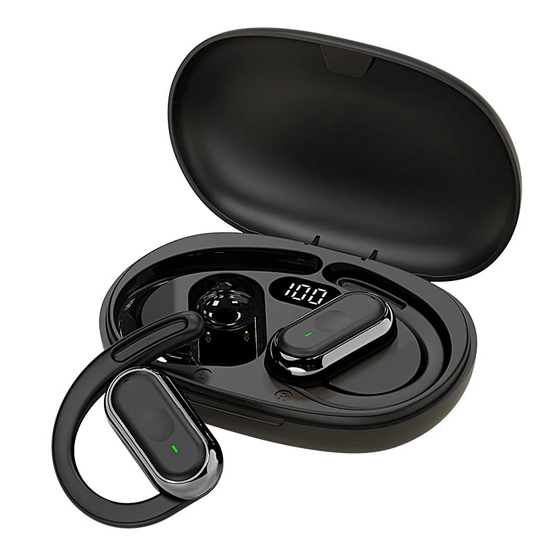 Cedar & Moore wireless in-ear Bluetooth earbuds with LED display in charging case, IPX6 waterproof