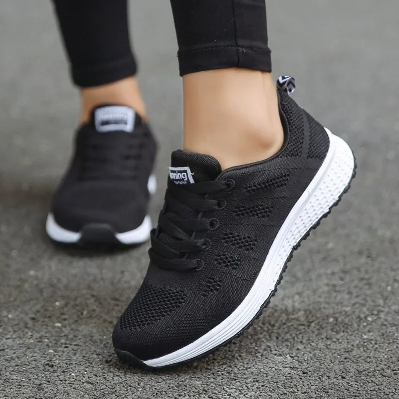 Women's Breathable Mesh Walking Shoes - Lightweight Slip-On Athletic Sneakers