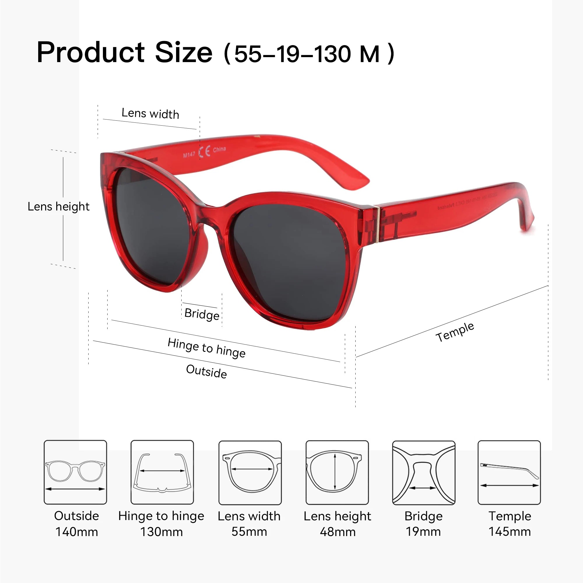 ZENOTTIC Original Butterfly Frame Polarized Sunglasses