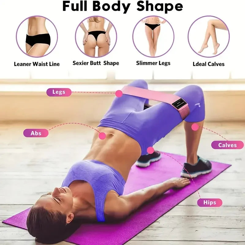 3 Piece Set Pilates Yoga Elastic Resistance Bands Set for Full Body Workout
