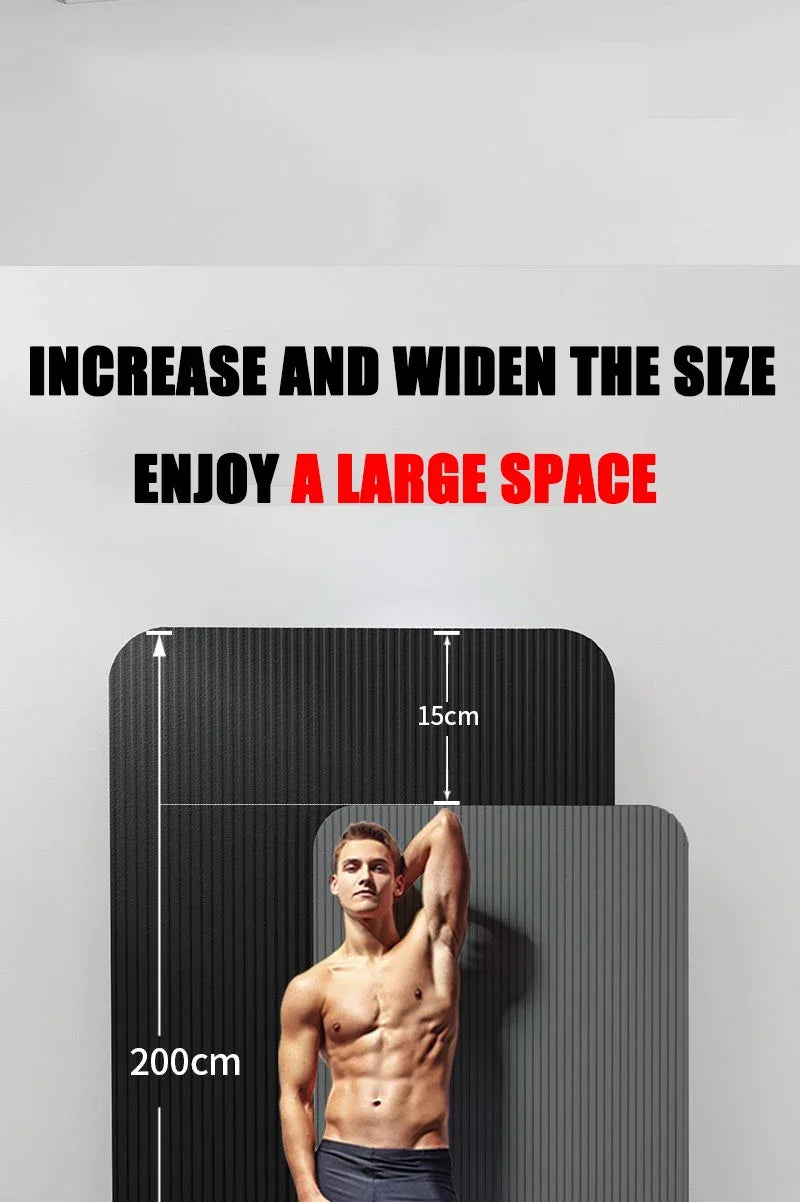 20mm Extra Thick NBR Yoga Mat - Large 185x61cm Non-Slip High-Intensity Workout Mat