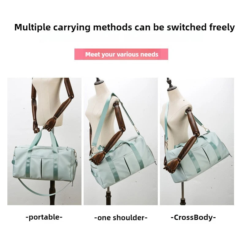 Outdoor Waterproof Nylon Sports Gym Bag with shoe Compartment