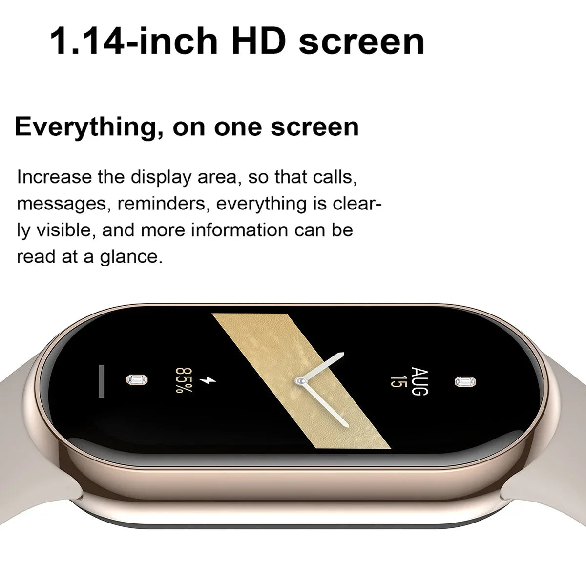 Smart Fitness Band - 1.14" AMOLED Display with 30-Day Battery & Health Tracking